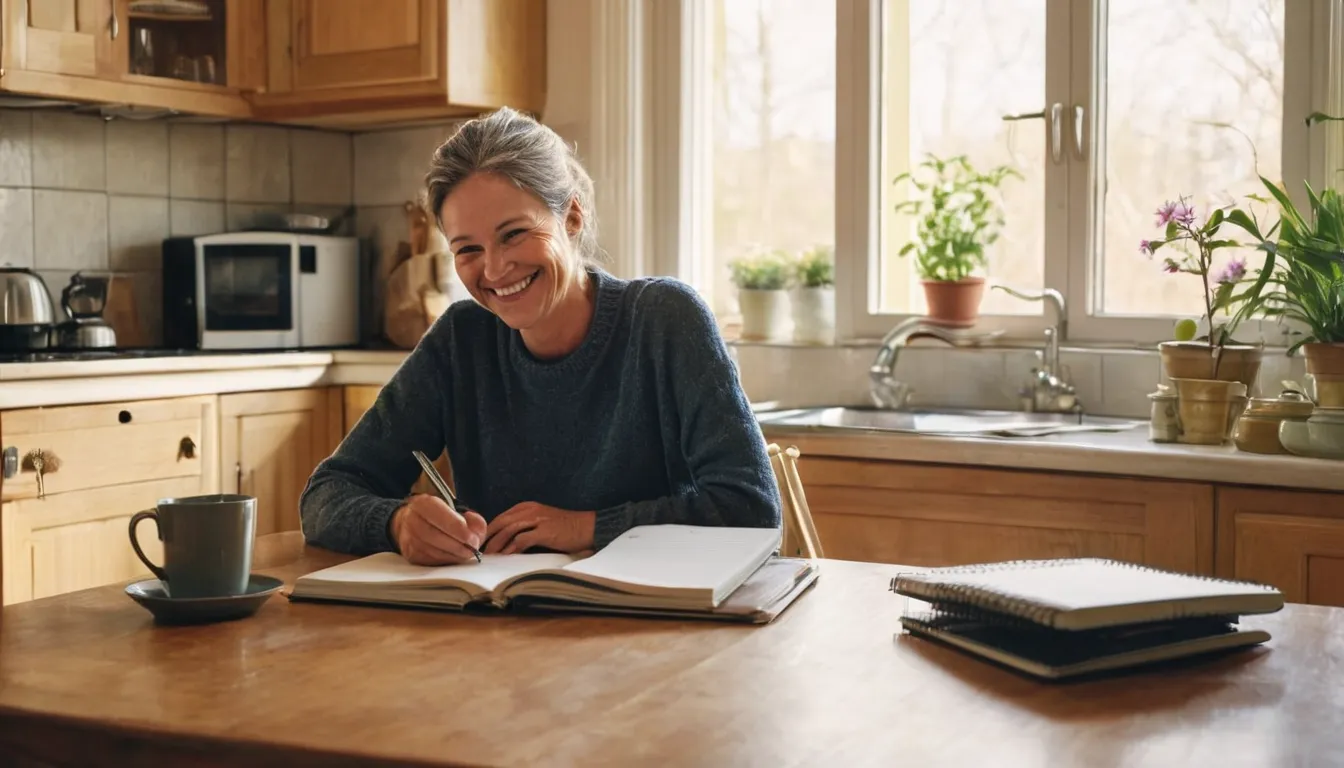 Homeowner writing pest notes at a kitchen table in the Brockton area